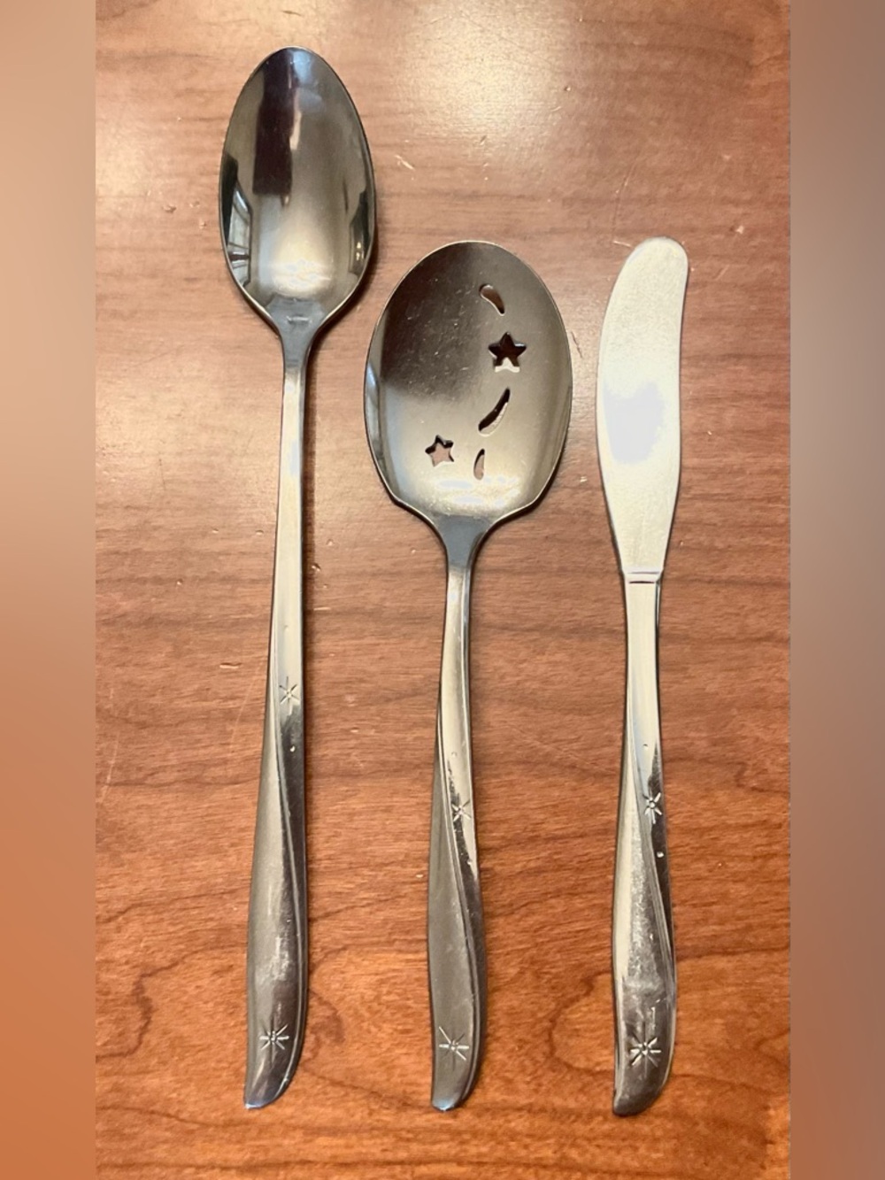 Mid-Century Twin Star Silverware set of 3